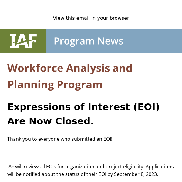 Expressions of Interest (EOI) are now closed.