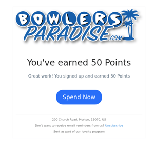 You've earned 50 Points