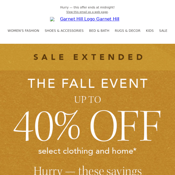 ONE EXTRA DAY for up to 40% OFF!