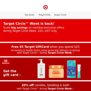Exclusive Target Circle Week Deals: Free $5 Gift Card & More! 💄🎁