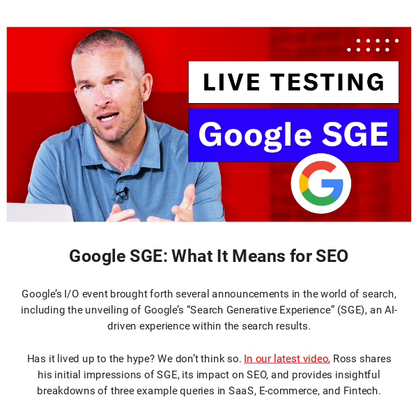 Google SGE: Live Testing & What it Means for SEO