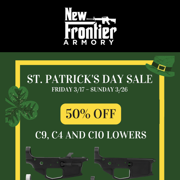 50% OFF St. Patrick's Day SALE! 🍀