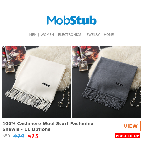 HUGE SALE: 100% Cashmere Wool Scarf Pashmina Shawls - 11 Options - ONLY $15!