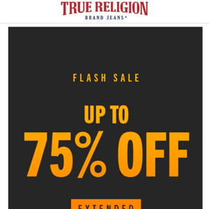 75* Off ENDS AT MIDNIGHT