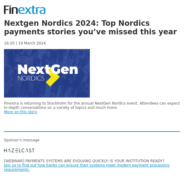 Finextra News Flash: Nextgen Nordics 2024: Top Nordics payments stories you’ve missed this year