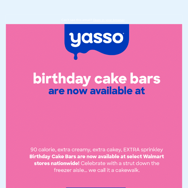 Birthday Cake Bars are now at Walmart!
