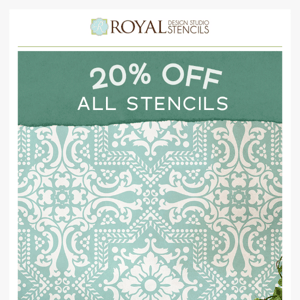 20% off Stencils ends soon. Open for cool designs and save💲