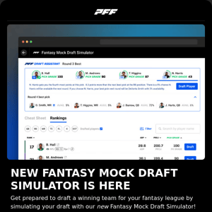 Prepare for your Fantasy Draft with PFF’s NEW Mock Draft Simulator