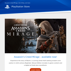 New on PlayStation Store: Assassin's Creed Mirage, Call of Duty & More! -  playstation.com