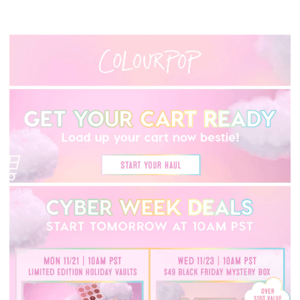 ✨ Cyber Week starts tomorrow bestie! ✨