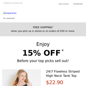 Maurices, forget something? Here's 15% off
