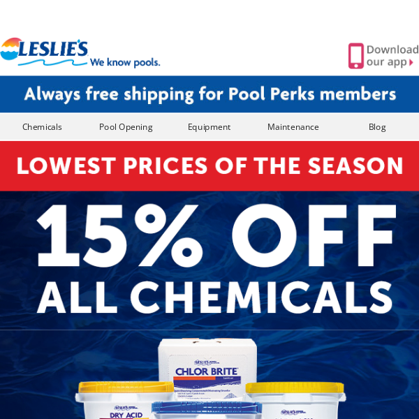 Stock up NOW❗️SAVE Big with 15% Off All Chemicals