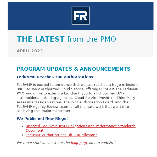 FedRAMP PMO Newsletter | April Issue