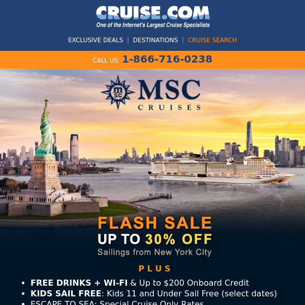Msc Cruises Flash Up To 30 Off