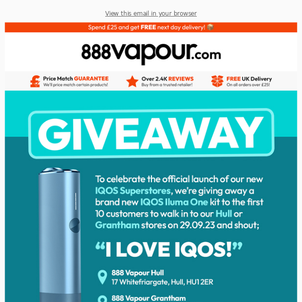 Want to WIN an IQOS Iluma One kit?! - 888 Vapour