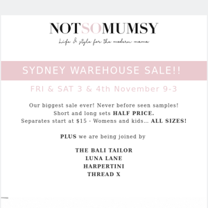 REMINDER ⏰ WAREHOUSE SALE TODAY AND TOMORROW ONLY!!
