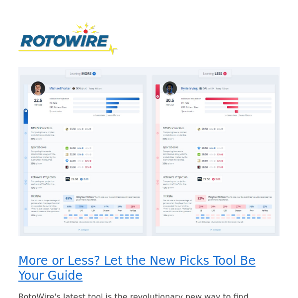 RotoWire Picks: The Revolutionary New Tool for Player Picks