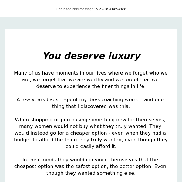 You deserve luxury