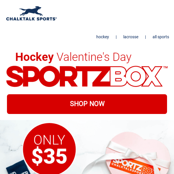 LIMITED EDITION! $35 Hockey Valentine Sportzbox™ Gift Sets