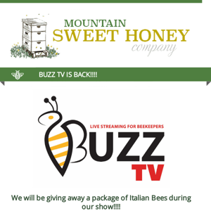 Join us on BUZZ TV for FREE BEES Tomorrow Night at 7pm EST