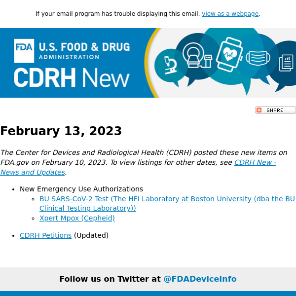 CDRH New - February 13, 2023