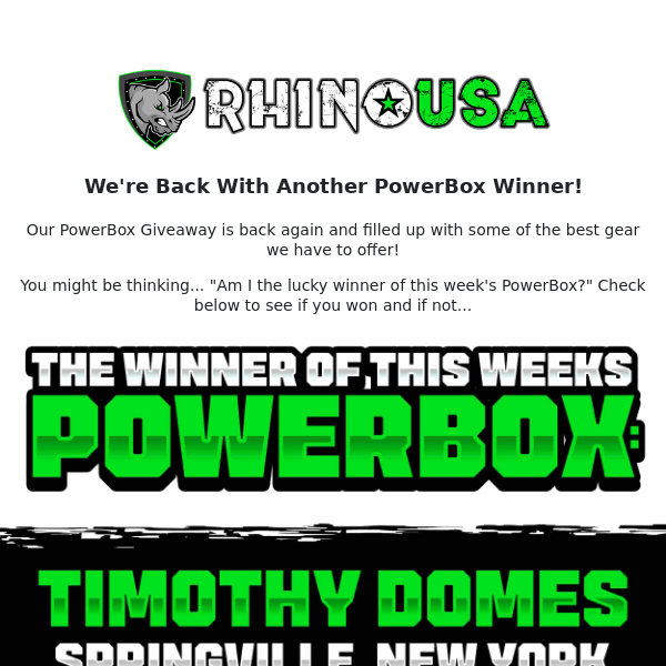 🎉 The WINNER of the $200 RHINO USA PowerBox Contest is - Rhino USA