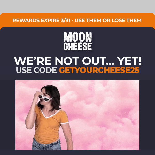 Moon Cheese Last Chance to clean us out of Moon Cheese 25% off 🧀
