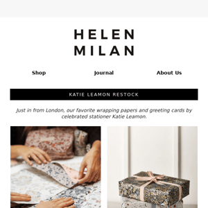 Katie Leamon Restock at Helen Milan ✒️