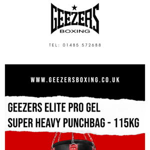 The 115kg Gel Punchbag, from Geezers Boxing.