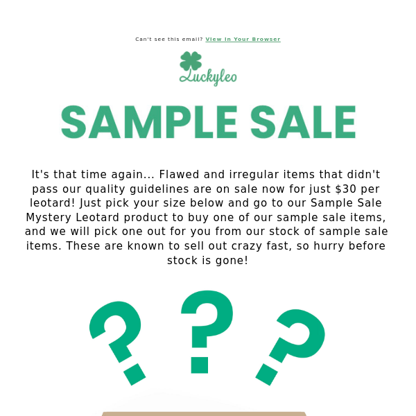 🍀$30 Sample Sale Leotards!🍀