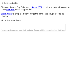 Flash Sale ⚡️ Save 25% - Slick Products