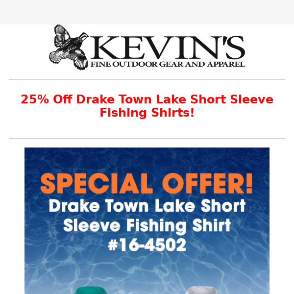 Save on Drake Town Lake Fishing Shirts! - Kevin's Catalog