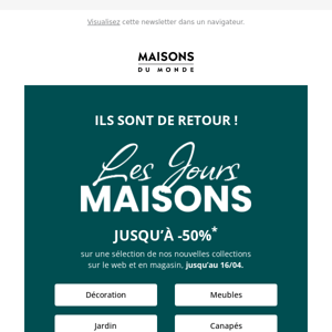 Jusqu'à -50% : il sont de retour 🔥