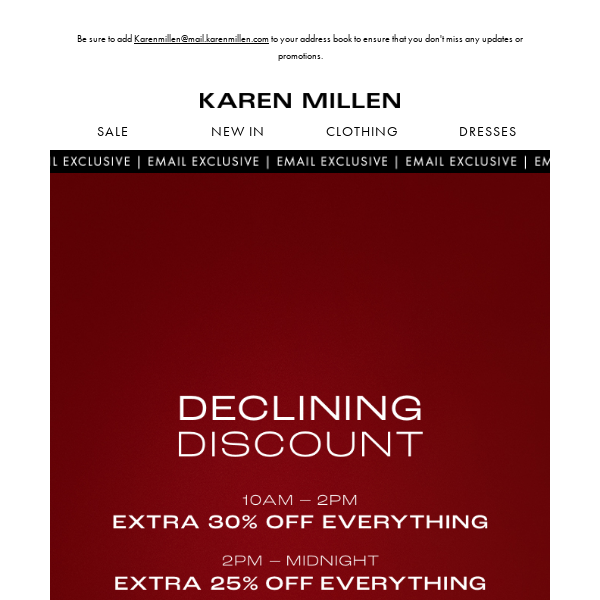 Email Exclusive | Take an extra 30% off everything
