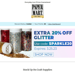 Sparkle with 20% Off Glitter Today!