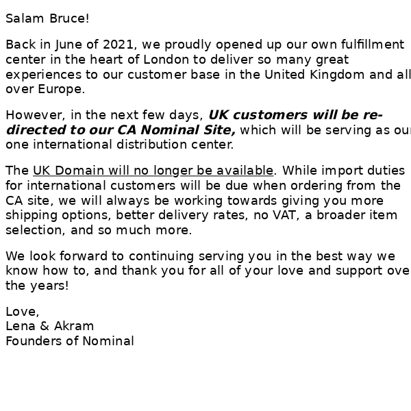 A letter from the founders about Nominal UK