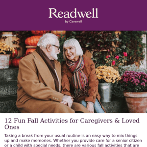 12 Fun Fall Activities for Caregivers and their Loved Ones.