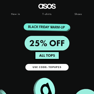 25% off all tops! 🔝