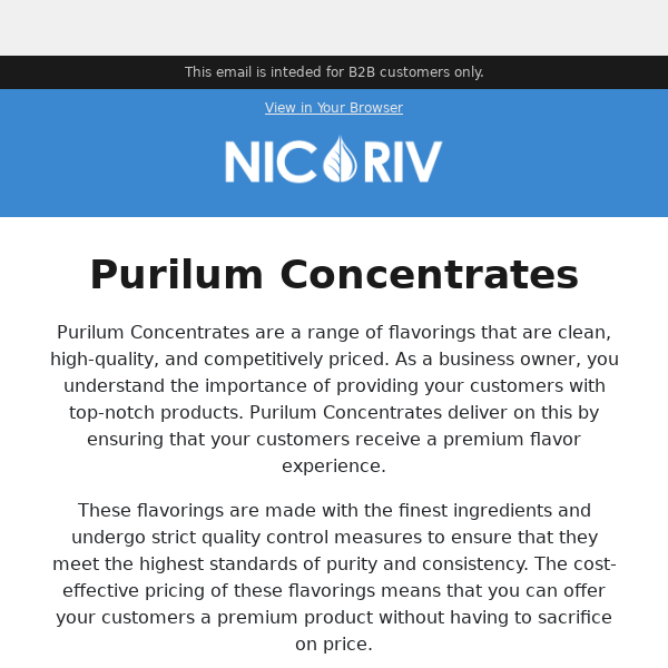 Affordable, High-Quality Flavorings with Purilum Concentrates