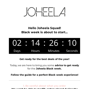 Get ready for Joheela Black week! 🖤