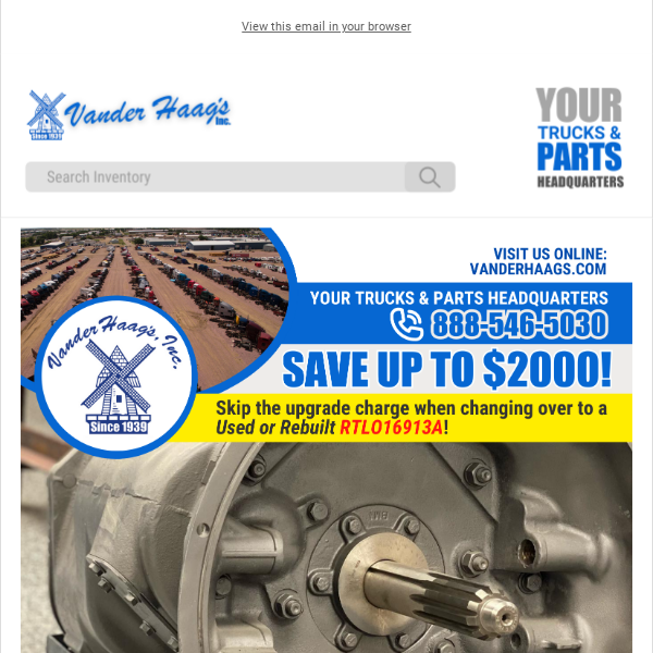 Upgrade Your Transmission and Save Up to $2000!