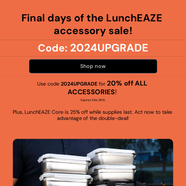 Final days of 20% off all accessories!