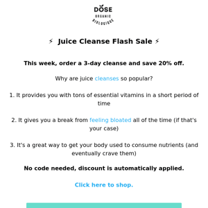 Save 20% OFF your Juice Cleanse 🍋