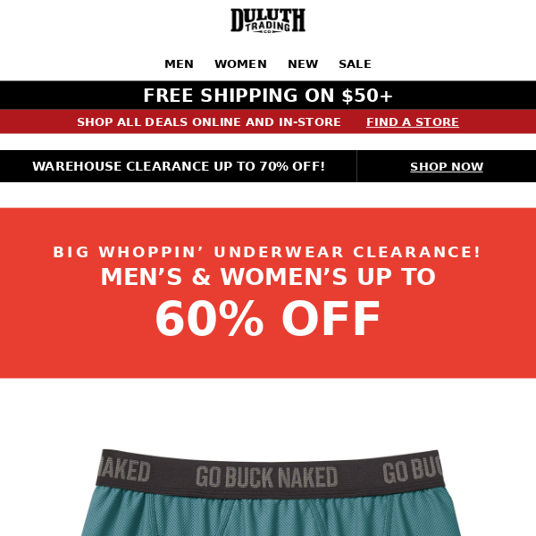 From $12.99 - Men's Underwear CLEARANCE! - Duluth Trading Company