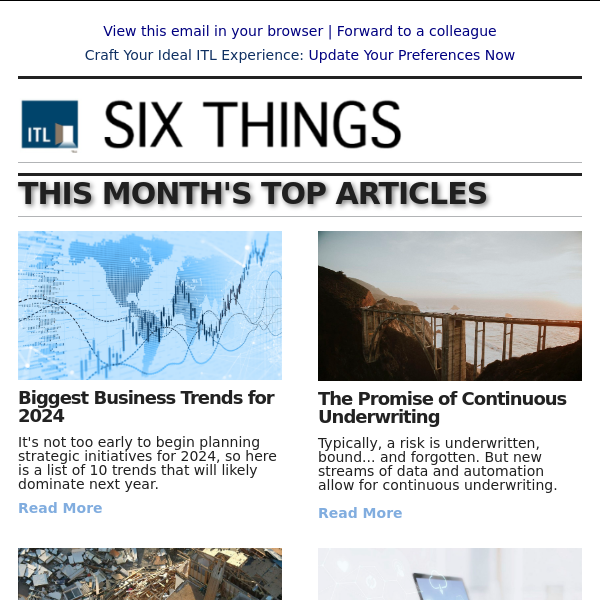 Biggest Business Trends for 2024; The Promise of Continuous Underwriting; and more