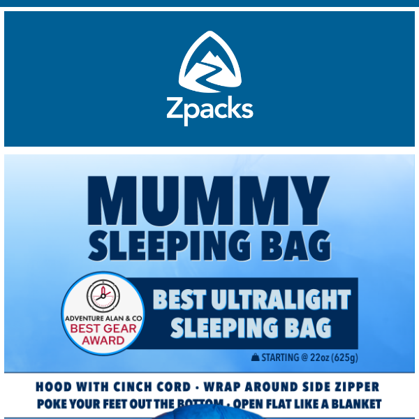 20f Mummy Sleeping Bag AWARD 🏆