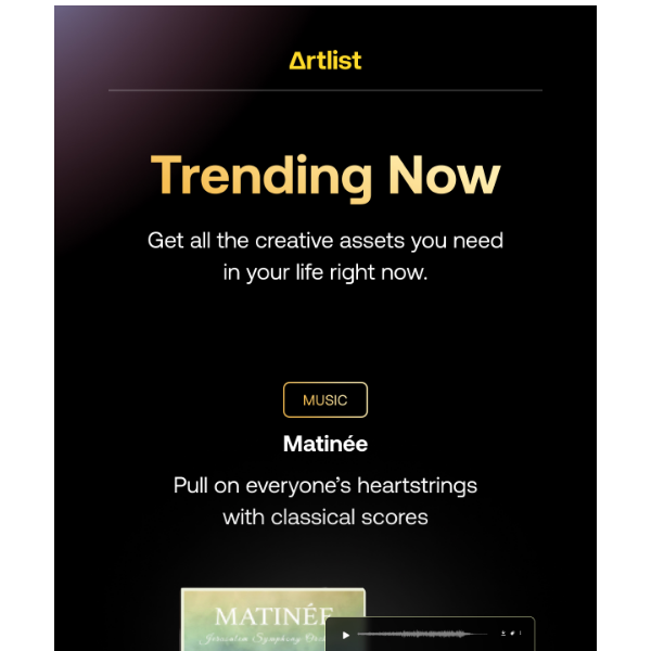 Artlist.io, keep up with the times with everything trending now