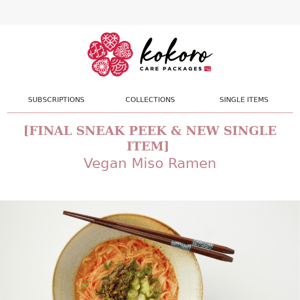 🍜[FINAL SNEAK PEEK & NEW SINGLE ITEM] Vegan Miso Ramen