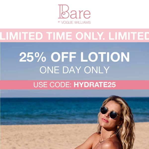 24 hours ONLY: Bare Lotion Flash SALE!