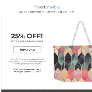 25% Off Tote Bags, Puzzles, and Yoga Mats - Today Only!